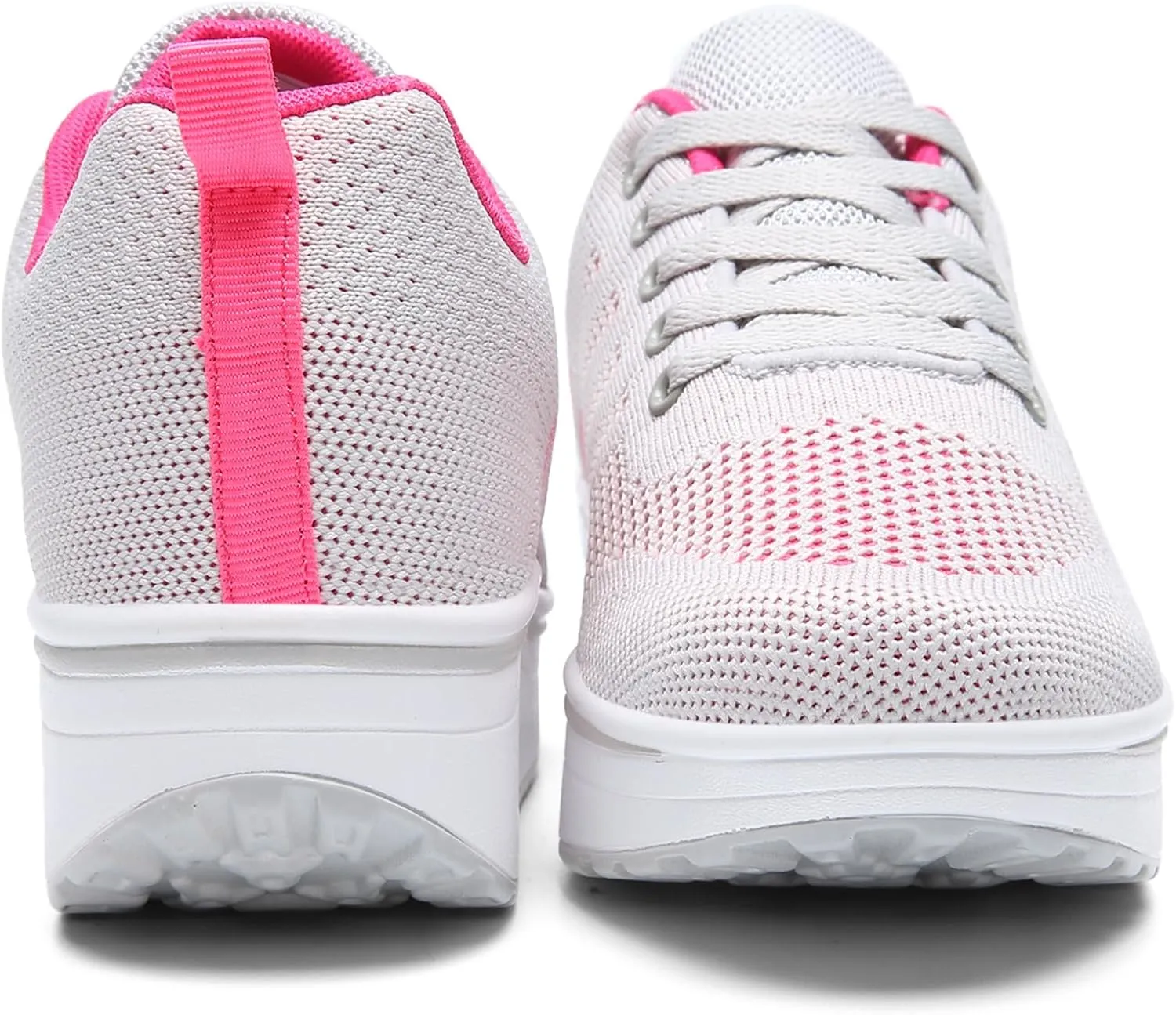 DADAWEN Women's Slip On Breathable Mesh Walking Tennis Shoes Lightweight Comfort Wedge Platform Casual Sneakers for Gym Travel Work (Size:US5-US12)