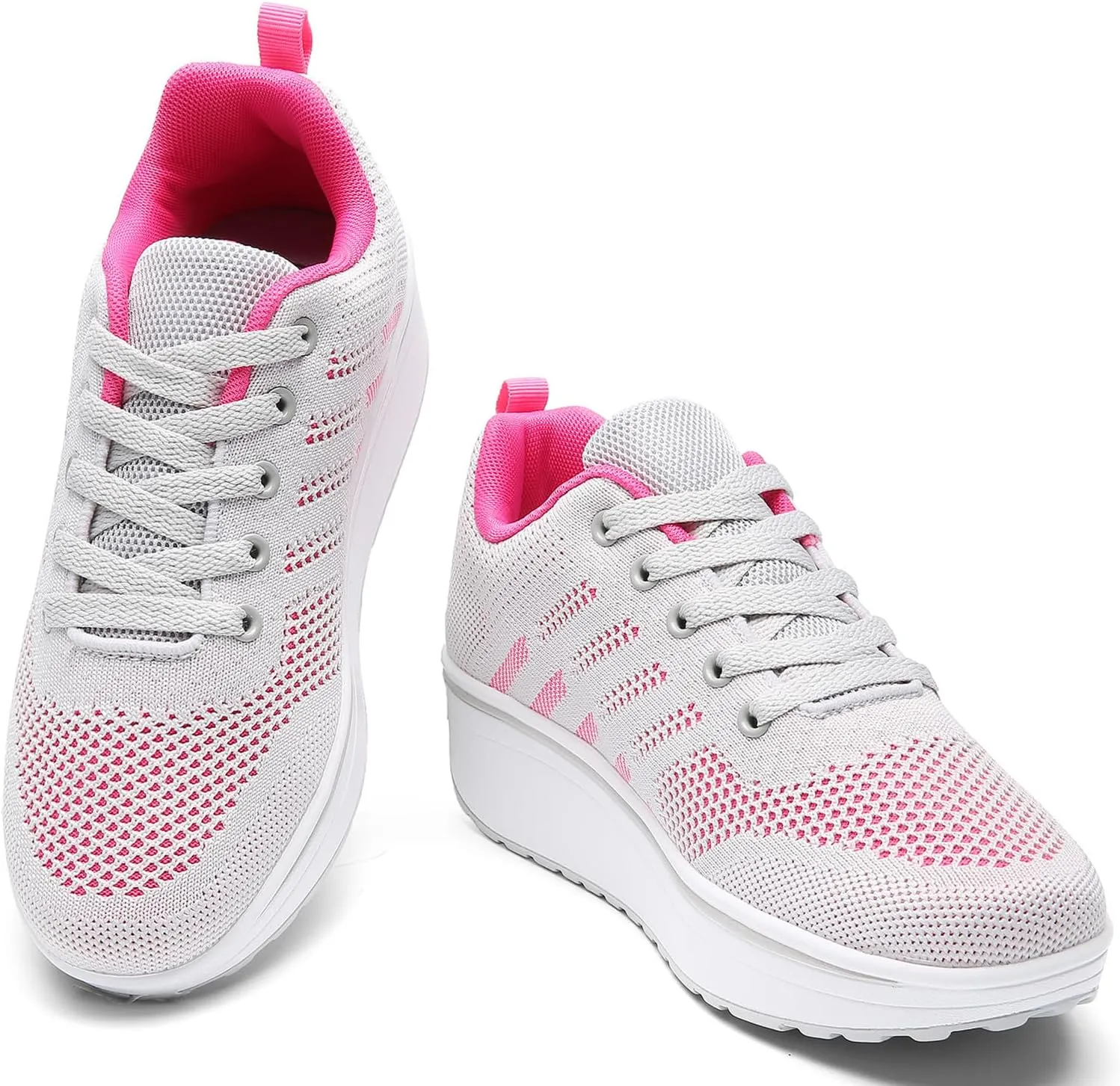 DADAWEN Women's Slip On Breathable Mesh Walking Tennis Shoes Lightweight Comfort Wedge Platform Casual Sneakers for Gym Travel Work (Size:US5-US12)