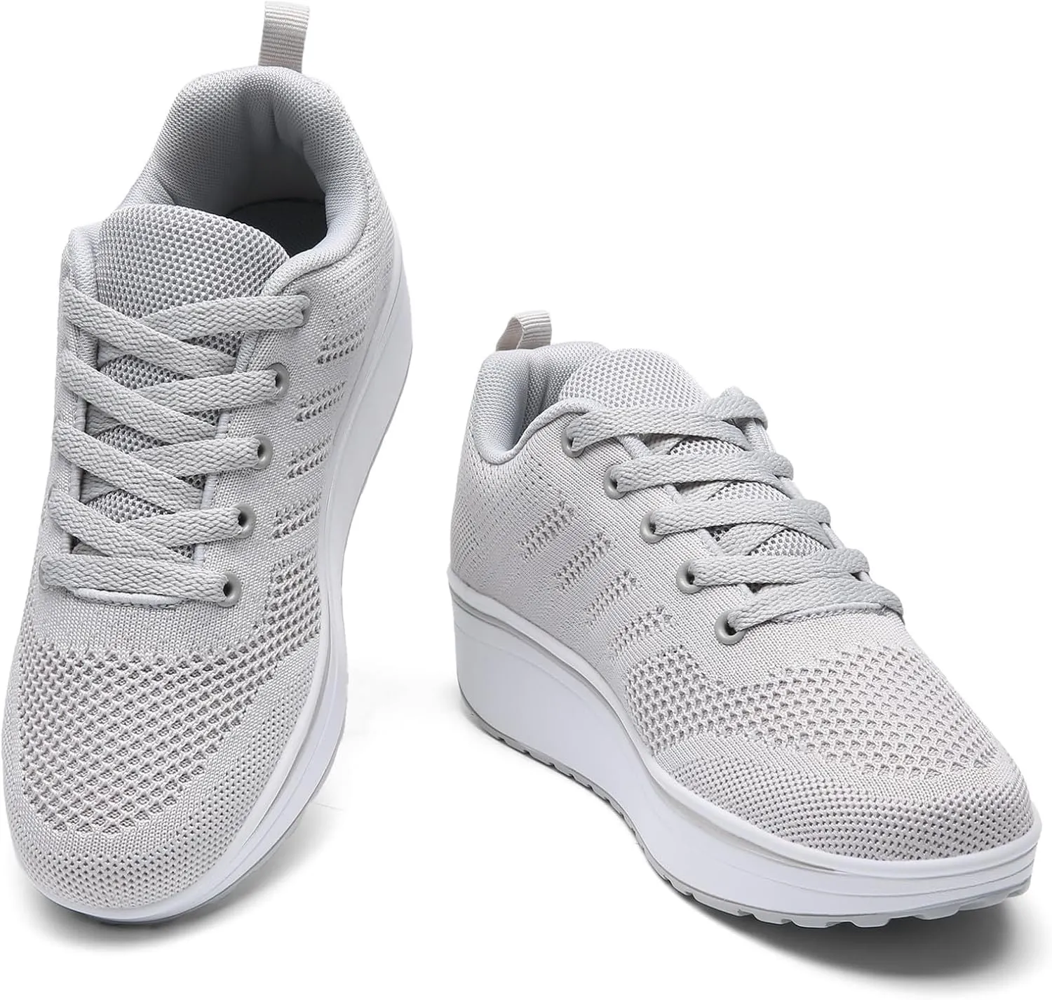 DADAWEN Women's Slip On Breathable Mesh Walking Tennis Shoes Lightweight Comfort Wedge Platform Casual Sneakers for Gym Travel Work (Size:US5-US12)