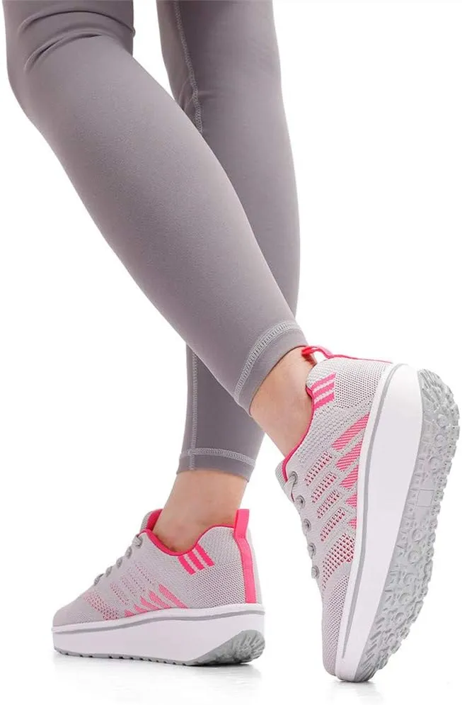 DADAWEN Women's Slip On Breathable Mesh Walking Tennis Shoes Lightweight Comfort Wedge Platform Casual Sneakers for Gym Travel Work (Size:US5-US12)