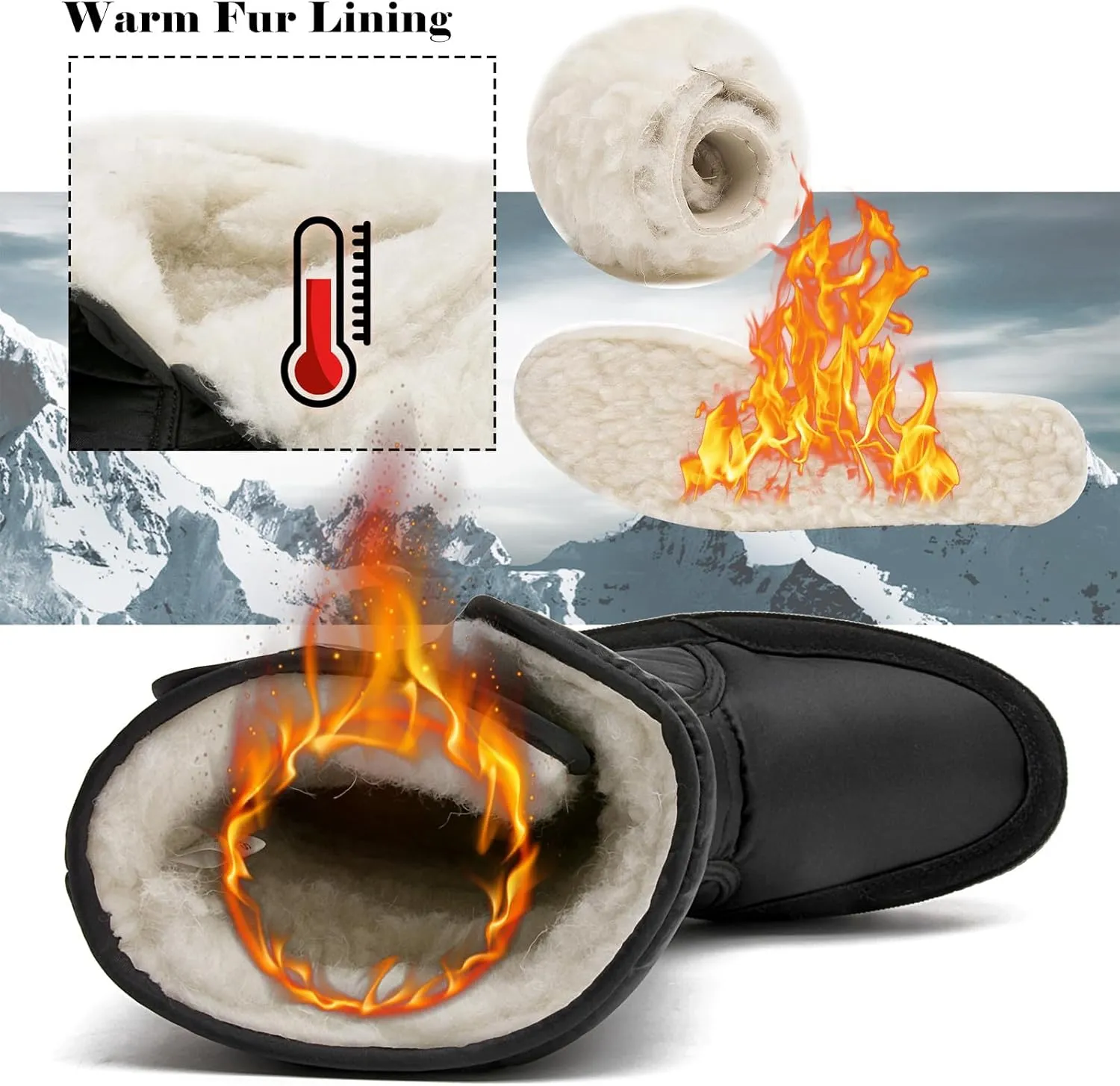 DADAWEN Women's Waterproof Frosty Snow Boot
