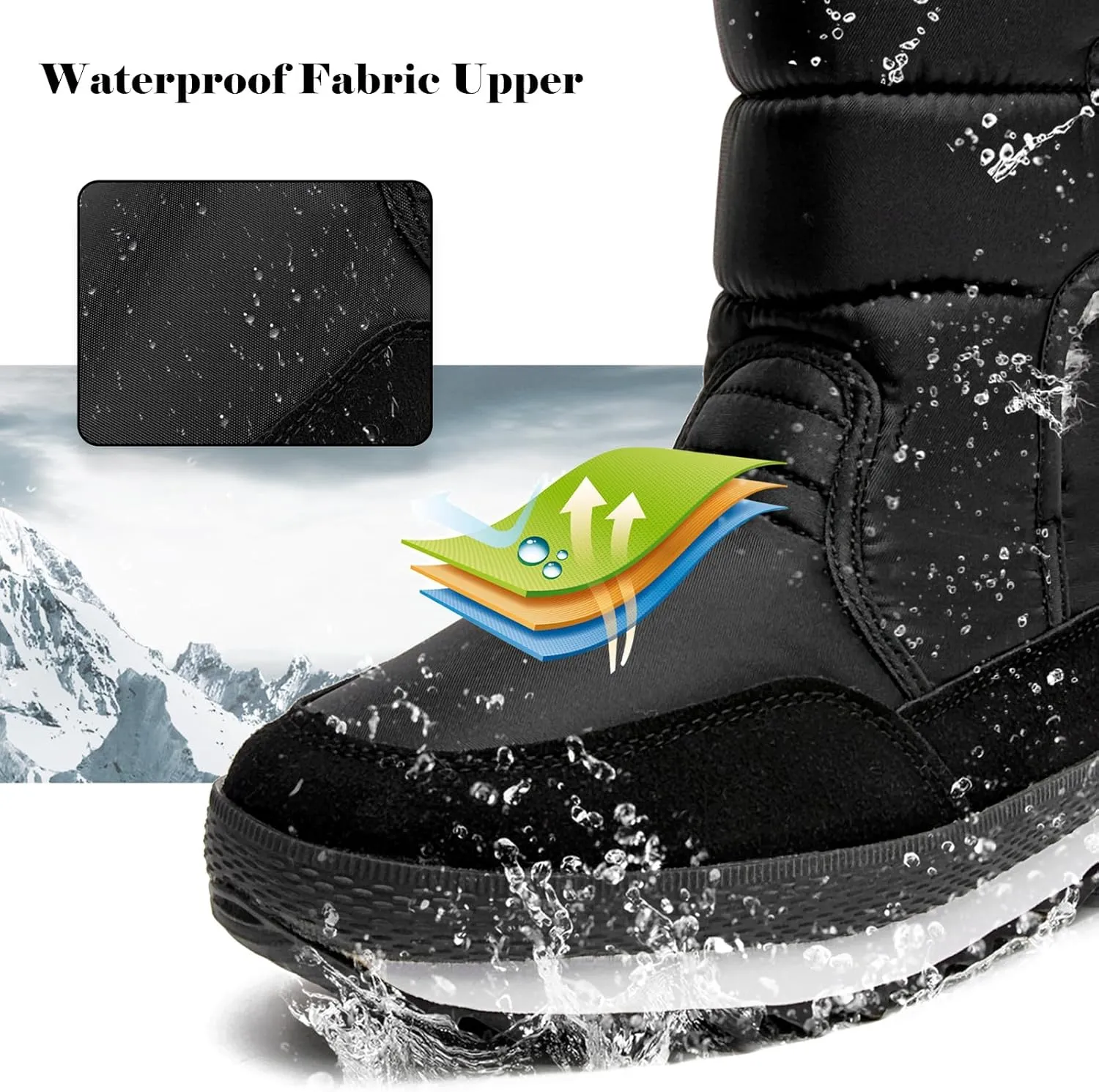 DADAWEN Women's Waterproof Frosty Snow Boot
