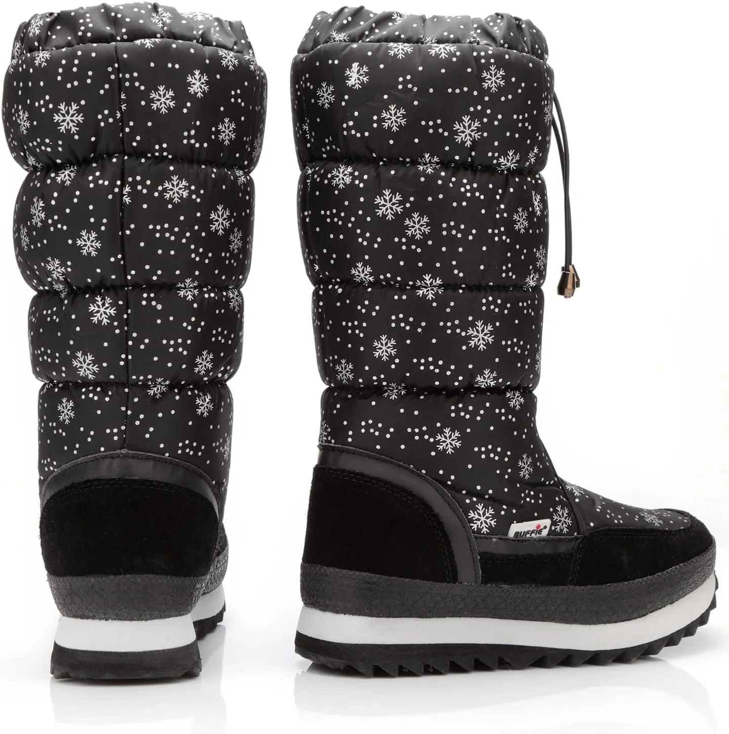 DADAWEN Women's Winter Waterproof Fur Lined Frosty Snow Boots