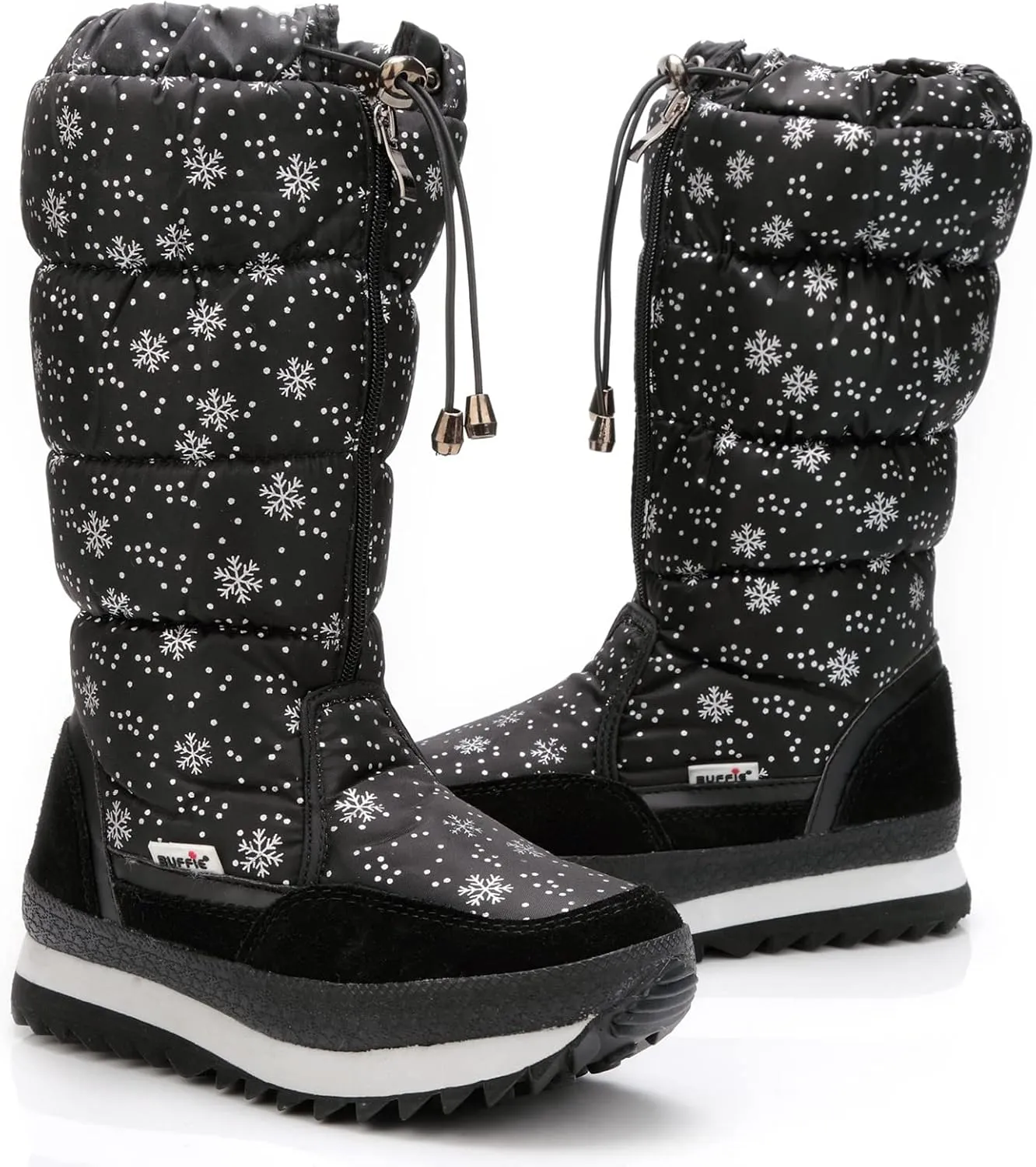 DADAWEN Women's Winter Waterproof Fur Lined Frosty Snow Boots