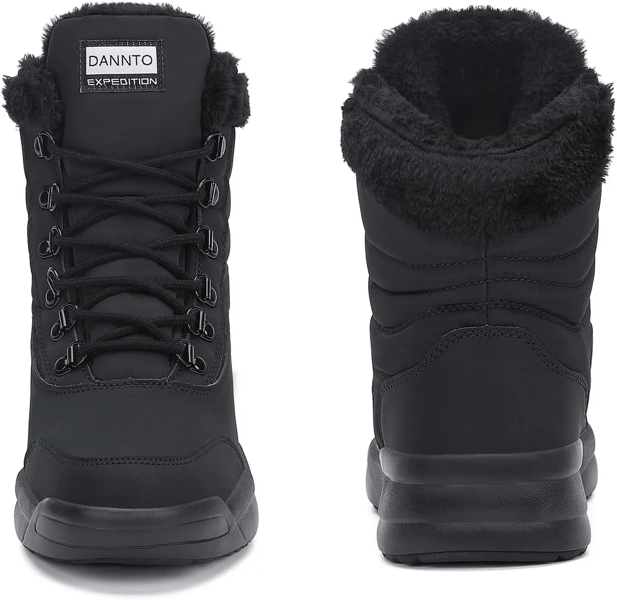 Dannto Women Winter Snow Boots Ladies Warm Fur Lined Ankle Booties Outdoor Water Resistant Furry Shoes