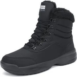 Dannto Women Winter Snow Boots Ladies Warm Fur Lined Ankle Booties Outdoor Water Resistant Furry Shoes