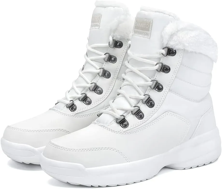 Dannto Women Winter Snow Boots Ladies Warm Fur Lined Ankle Booties Outdoor Water Resistant Furry Shoes