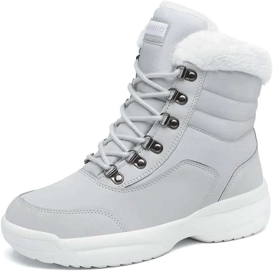 Dannto Women Winter Snow Boots Ladies Warm Fur Lined Ankle Booties Outdoor Water Resistant Furry Shoes