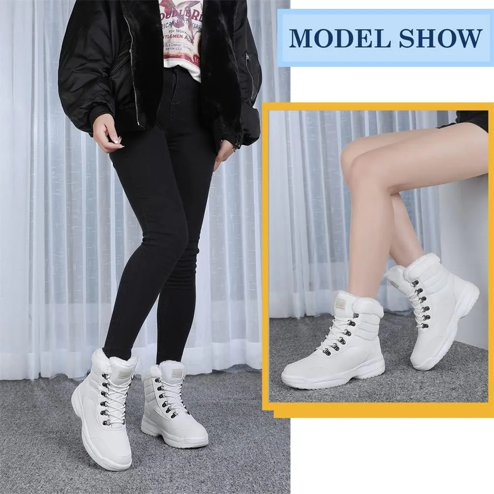 Dannto Women Winter Snow Boots Ladies Warm Fur Lined Ankle Booties Outdoor Water Resistant Furry Shoes