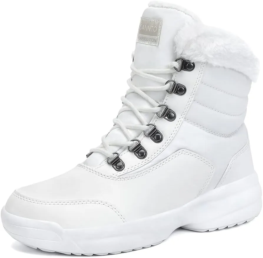 Dannto Women Winter Snow Boots Ladies Warm Fur Lined Ankle Booties Outdoor Water Resistant Furry Shoes