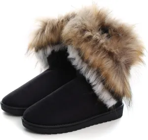 Dear Time Women's Warm Winter Snow Boots Wide Mid Calf Fashion Casual Ankle Booties Outdoor Anti-Slip Platform Boots Shoes for Girls