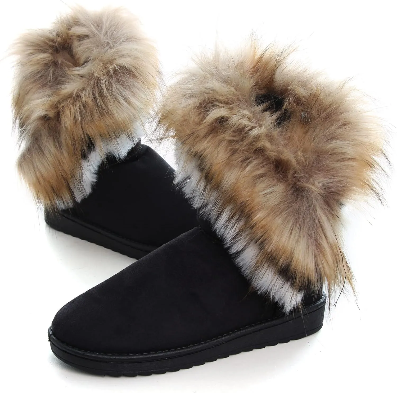 Dear Time Women's Warm Winter Snow Boots Wide Mid Calf Fashion Casual Ankle Booties Outdoor Anti-Slip Platform Boots Shoes for Girls