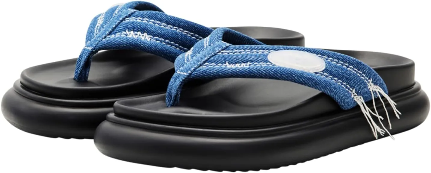 Desigual Women's Shoes 4 Woman Denim Sandals Block
