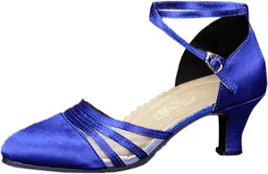 Dheva-C Fashion Design Handmade Latest Latin Dance Shoes for Ladies Tan Sandals for Women Dressy (Blue, 8.50)