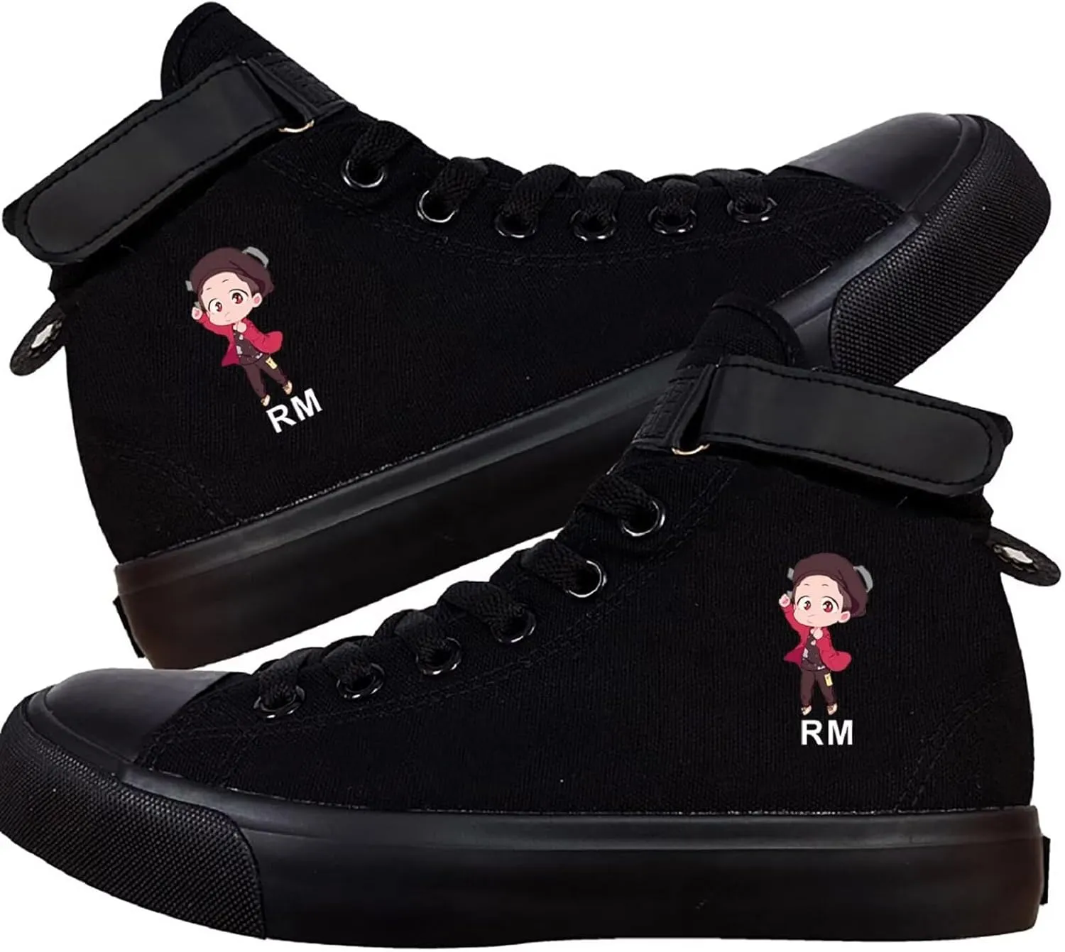 DHSPKN Kpop Idol Jungkook Shoes Jimin High Top Sneakers Cartoon Image J-Hope Rap Monster Jin SUGA V Signature Canvas Shoes