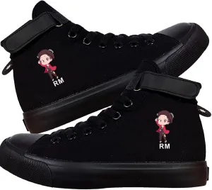 DHSPKN Kpop Idol Jungkook Shoes Jimin High Top Sneakers Cartoon Image J-Hope Rap Monster Jin SUGA V Signature Canvas Shoes