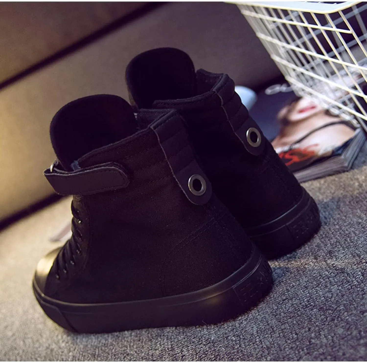 DHSPKN Kpop Idol Jungkook Shoes Jimin High Top Sneakers Cartoon Image J-Hope Rap Monster Jin SUGA V Signature Canvas Shoes