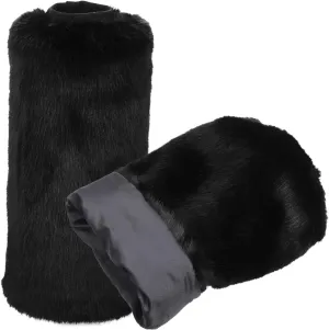 Didiseaon Fluffy Brown Leg Warmers Faux Fur Boot Cuffs for Women Fuzzy Ankle Warmers
