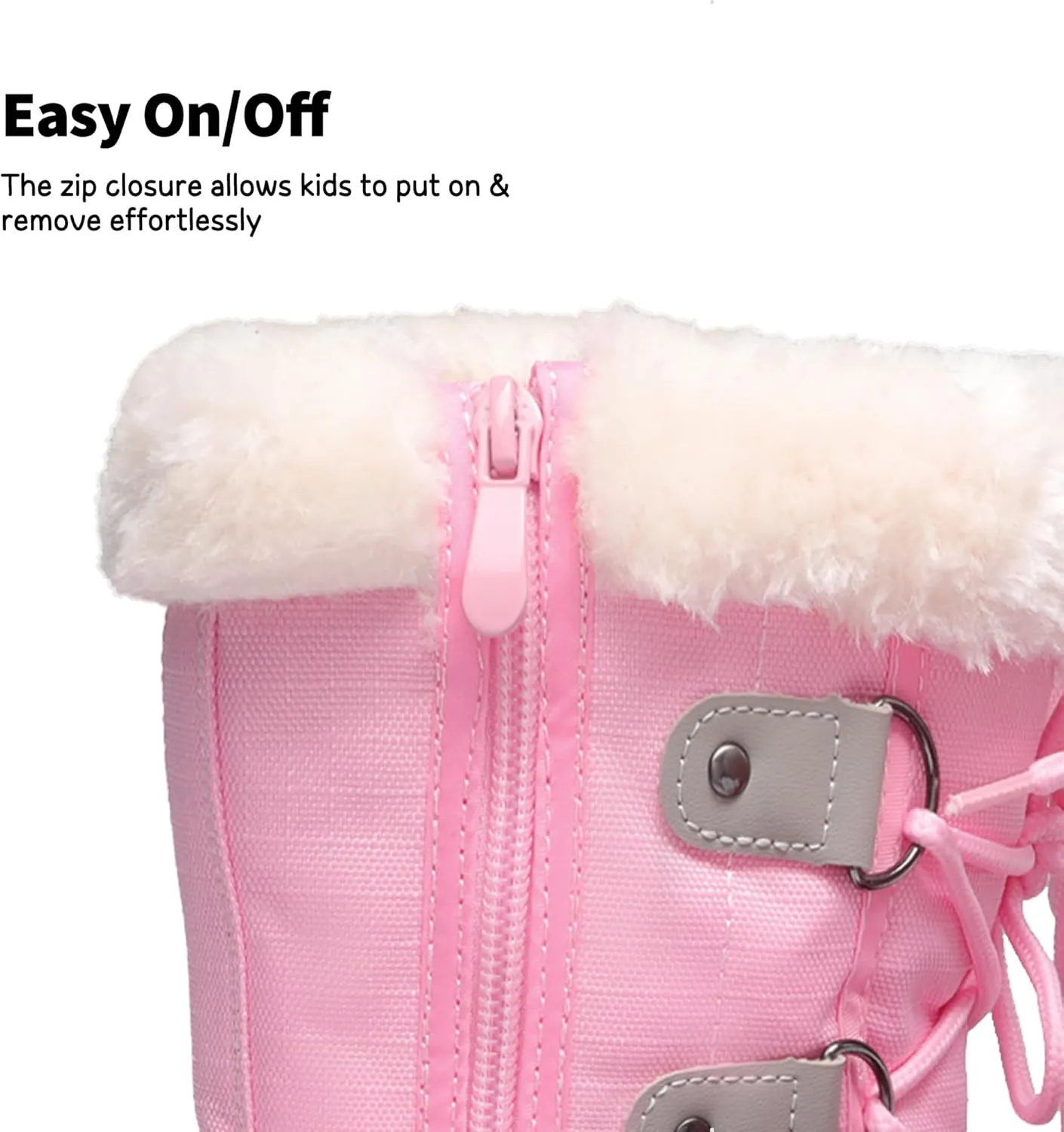 DREAM PAIRS Boys & Girls Faux Fur-Lined Ankle Winter Snow Boots