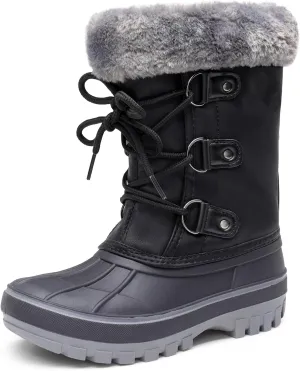 DREAM PAIRS Boys & Girls Faux Fur-Lined Ankle Winter Snow Boots
