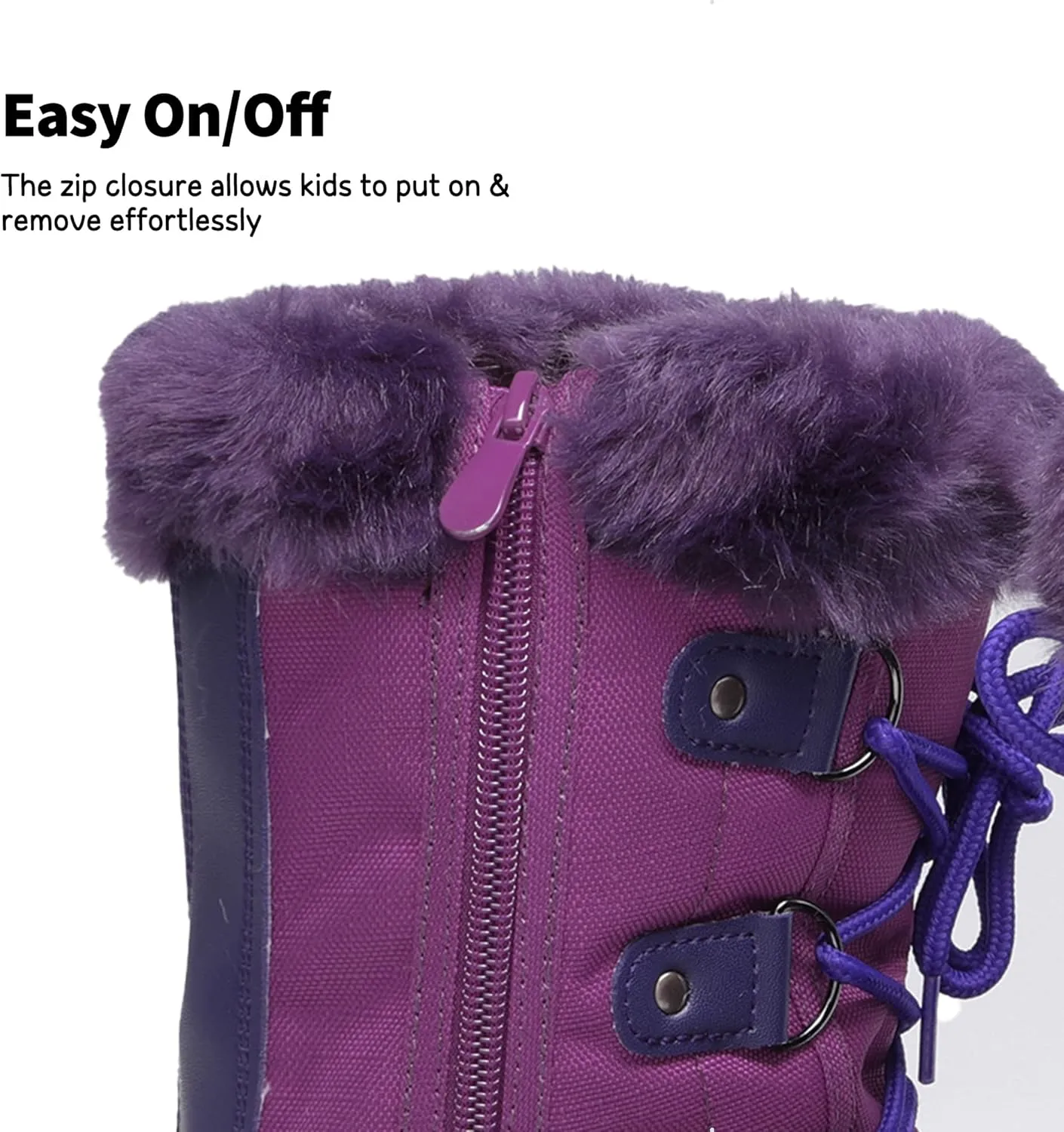 DREAM PAIRS Boys & Girls Faux Fur-Lined Ankle Winter Snow Boots
