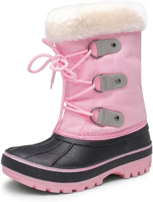 DREAM PAIRS Boys & Girls Faux Fur-Lined Ankle Winter Snow Boots