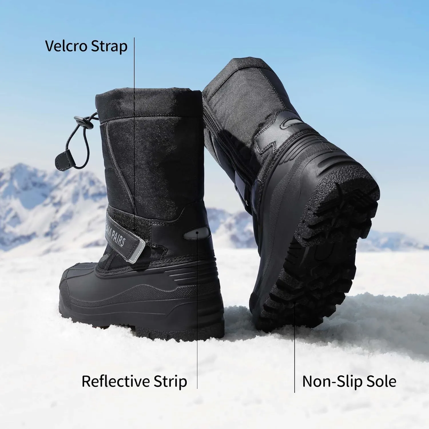 DREAM PAIRS Boys & Girls Mid Calf Water-Resistant Winter Snow Boots for Toddler/Little/Big Kid