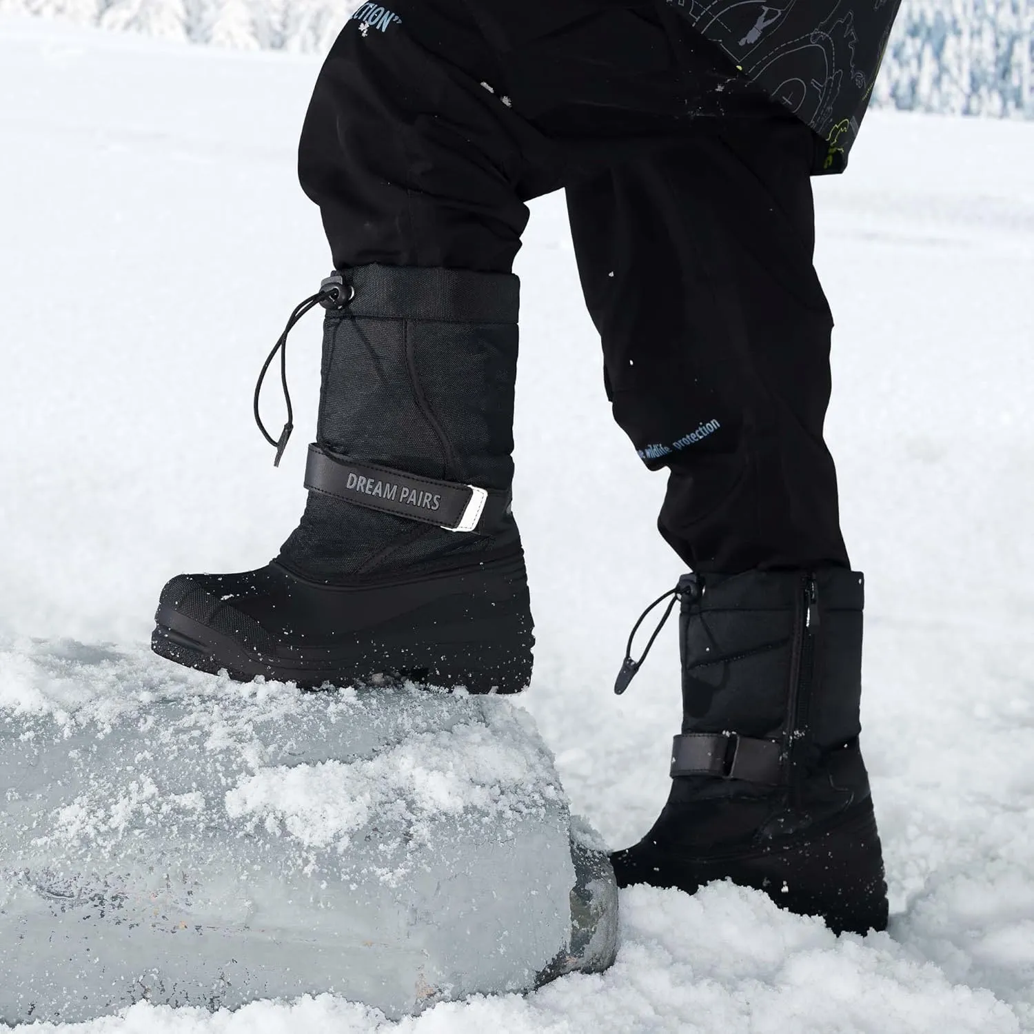 DREAM PAIRS Boys & Girls Mid Calf Water-Resistant Winter Snow Boots for Toddler/Little/Big Kid
