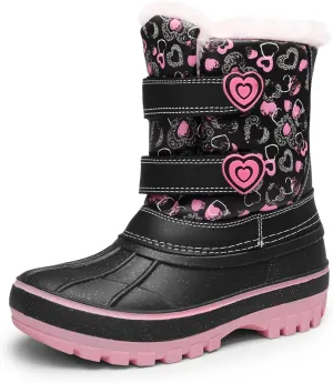 DREAM PAIRS Boys Girls Snow Boots Water-Resistant Outdoor Sport Warm Cozy Anti-Slip Cute Ankle Winter Shoes for Toddler/Little/Big Kid