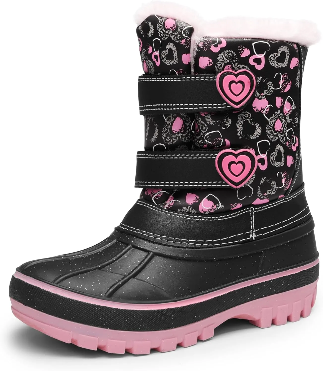 DREAM PAIRS Boys Girls Snow Boots Water-Resistant Outdoor Sport Warm Cozy Anti-Slip Cute Ankle Winter Shoes for Toddler/Little/Big Kid