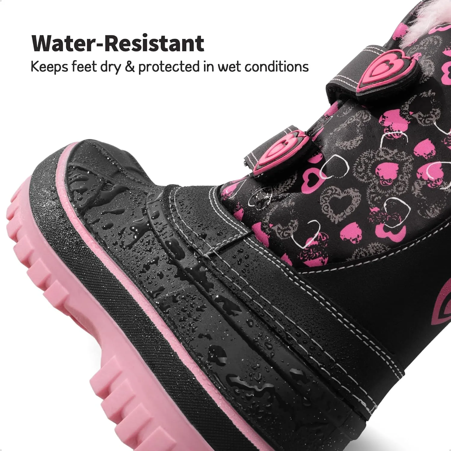 DREAM PAIRS Boys Girls Snow Boots Water-Resistant Outdoor Sport Warm Cozy Anti-Slip Cute Ankle Winter Shoes for Toddler/Little/Big Kid