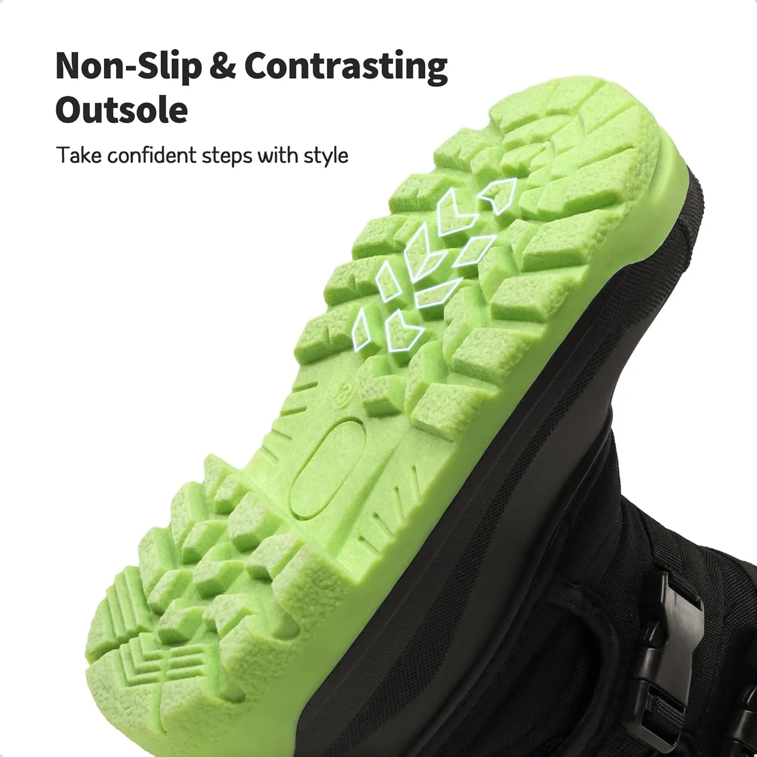 DREAM PAIRS Boys Snow Boots Bright Colored Outsole Hook and Loop Slip Resistant Mid Calf Faux Fur Lining Winter Shoes for Little/Big Kids