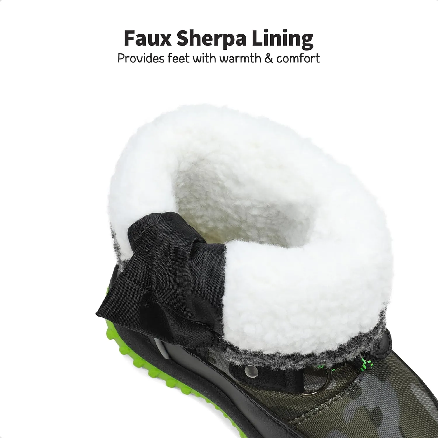 DREAM PAIRS Boys Snow Boots Camouflage Slip Resistant Faux Fur Lined Winter Shoes for Little/Big Kid