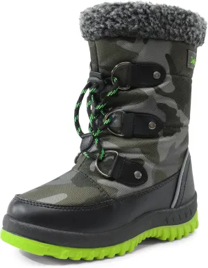 DREAM PAIRS Boys Snow Boots Camouflage Slip Resistant Faux Fur Lined Winter Shoes for Little/Big Kid