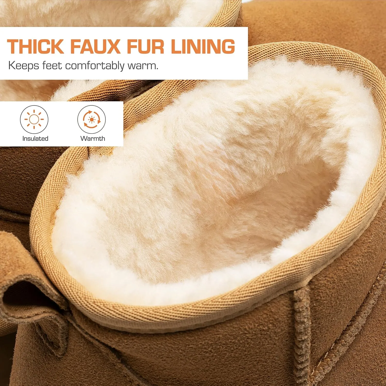 DREAM PAIRS FuzzyClassic Platform Mini Boots for Women Suede Genuine Leather, Classic Winter Ankle Snow Boots with Memory Foam Insole Lightweight Anti-Slip Outsole Outdoor