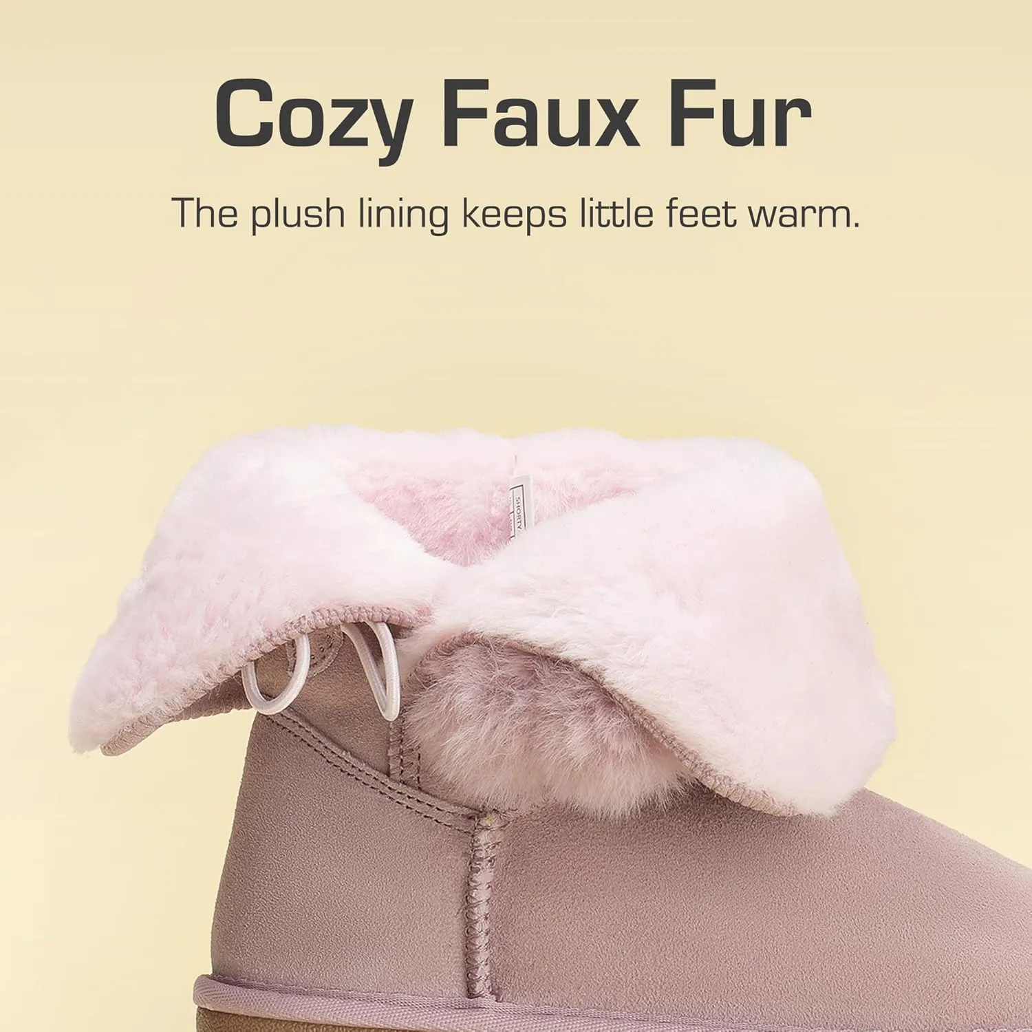 DREAM PAIRS Girls Boots Kids Boys Winter Snow Suede Mid Calf Boots Faux Fur Lined FuzzyChic Kid's Lolly for Little Kid/Big Kid