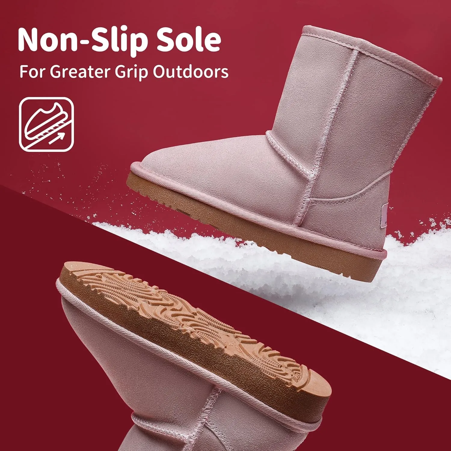 DREAM PAIRS Girls Boys Boots Kids Faux Fur Lined Winter Snow FuzzyClassic Kid's Mid Boot