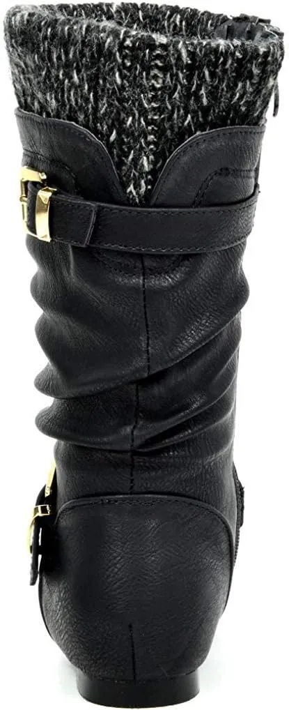 DREAM PAIRS Girl's Faux Fur Lined Knee High Winter Riding Boots(Toddler/Little Kid/Big Kid)