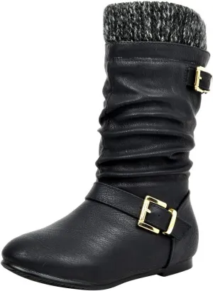 DREAM PAIRS Girl's Faux Fur Lined Knee High Winter Riding Boots(Toddler/Little Kid/Big Kid)