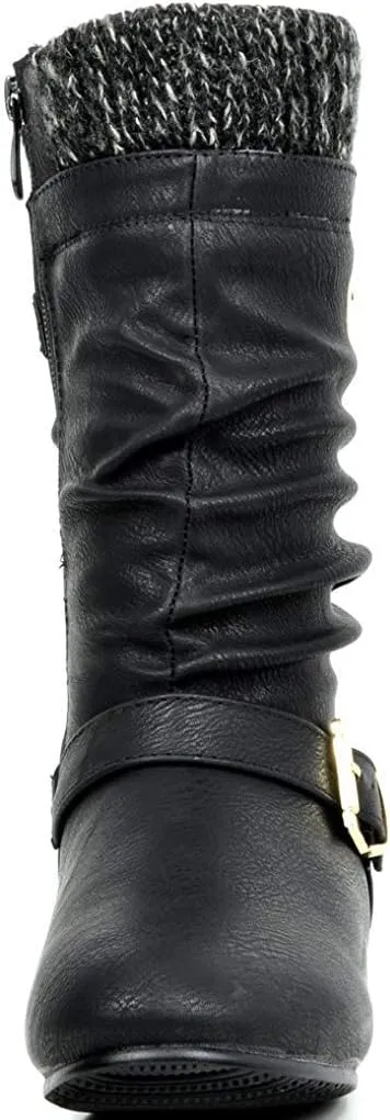 DREAM PAIRS Girl's Faux Fur Lined Knee High Winter Riding Boots(Toddler/Little Kid/Big Kid)