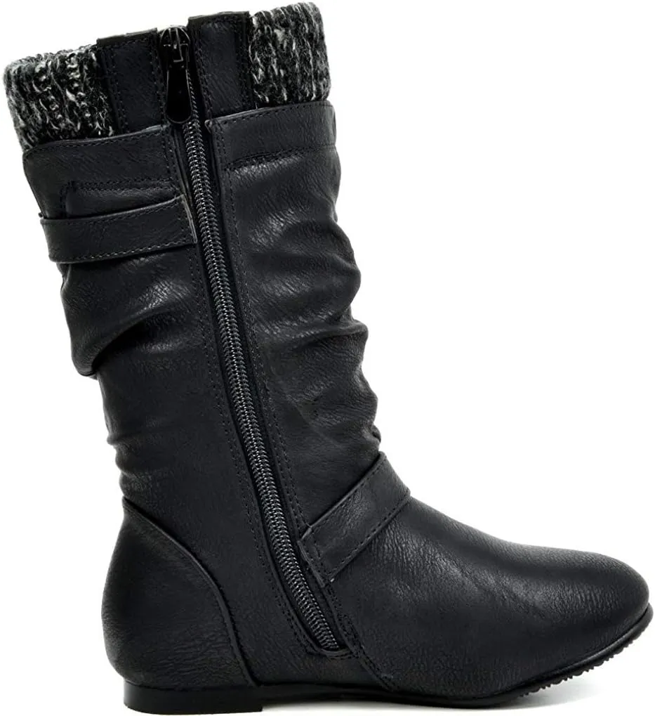 DREAM PAIRS Girl's Faux Fur Lined Knee High Winter Riding Boots(Toddler/Little Kid/Big Kid)