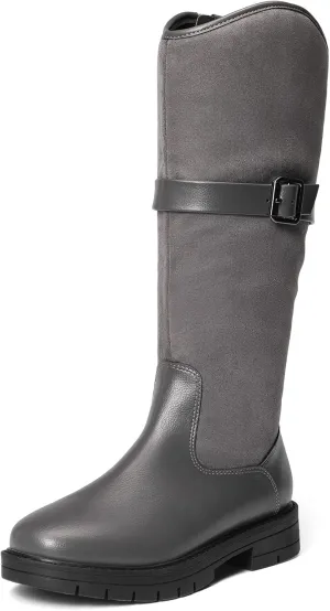 DREAM PAIRS Girls Knee High Buckle Fashion Riding Boots Little Kid/Big Kid
