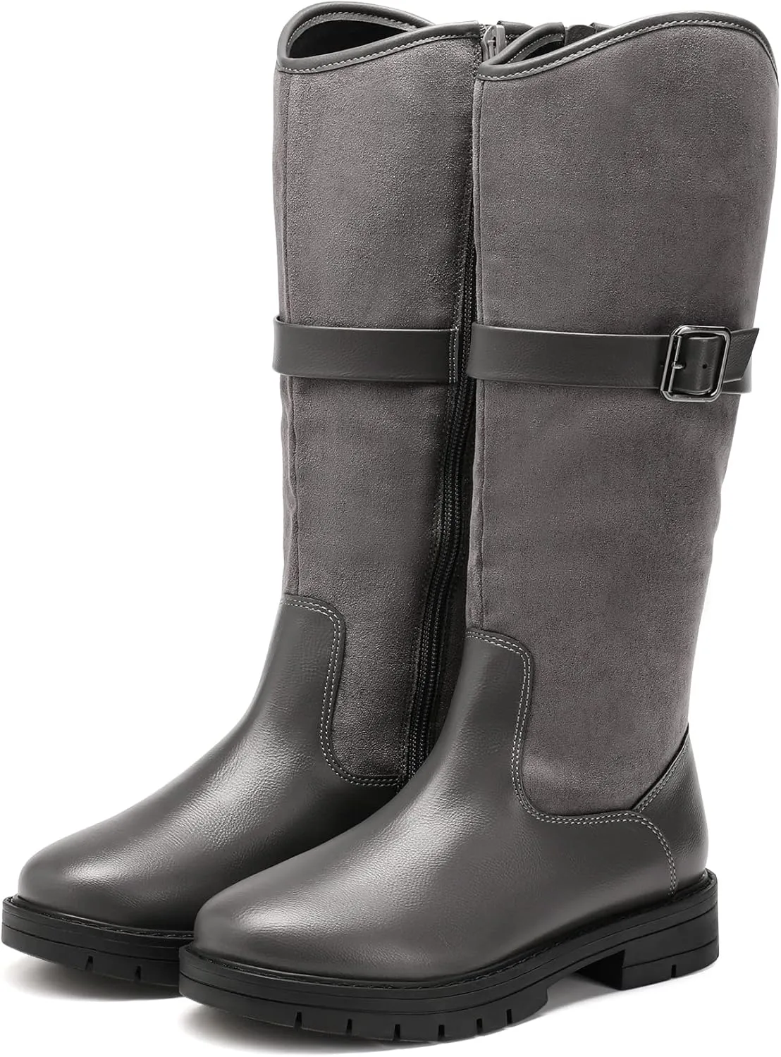 DREAM PAIRS Girls Knee High Buckle Fashion Riding Boots Little Kid/Big Kid