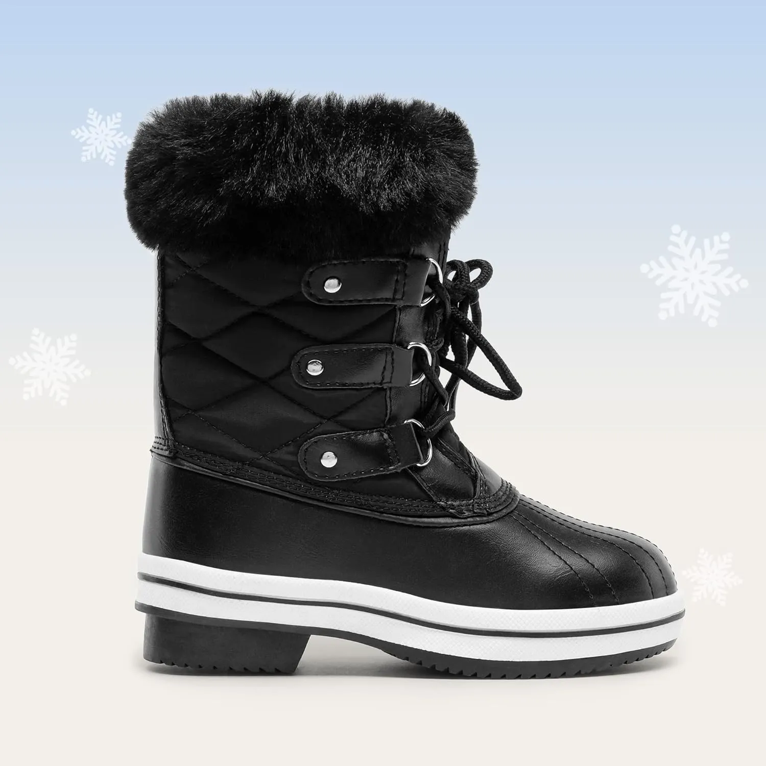 DREAM PAIRS Girls Mid-Calf Winter Snow Boots for Little Kids/Big Kids