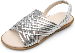 DREAM PAIRS Girls Sandals Gladiator Braided Flat Open Toe Summer Sandals