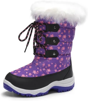 DREAM PAIRS Girls Snow Boots Warm Cozy Anti-Slip Lightweight Mid Calf Faux Fur Lining Winter Shoes for Little/Big Kids