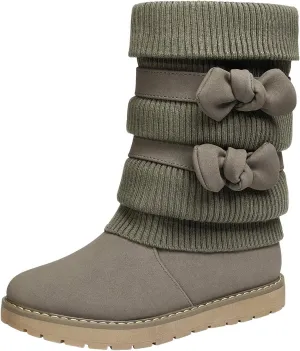 DREAM PAIRS Girl's Winter Snow Boots Faux Fur Lined Mid Calf Shoes