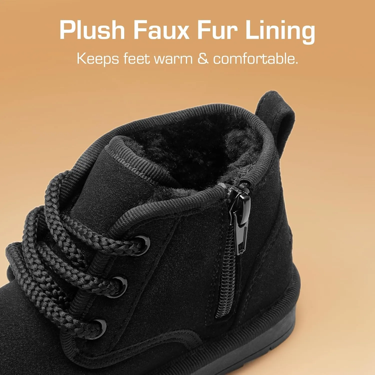 DREAM PAIRS Toddler Boots Kids Boys Girls Winter Zipper Warm Faux Fur FuzzyGo Kid's Cozy Walking Ankle Boots
