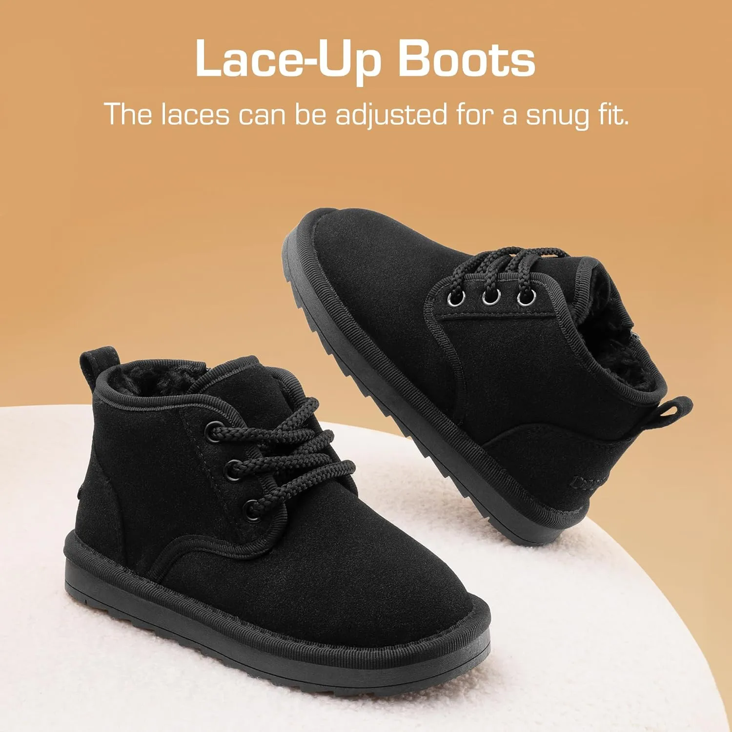 DREAM PAIRS Toddler Boots Kids Boys Girls Winter Zipper Warm Faux Fur FuzzyGo Kid's Cozy Walking Ankle Boots