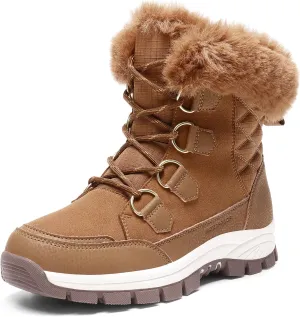 DREAM PAIRS Waterproof Snow Boots for Women, Faux Fur Cozy Warm Insulated Winter Boots Lace Up Mid-Calf Outdoor Shoes for Walking Hiking